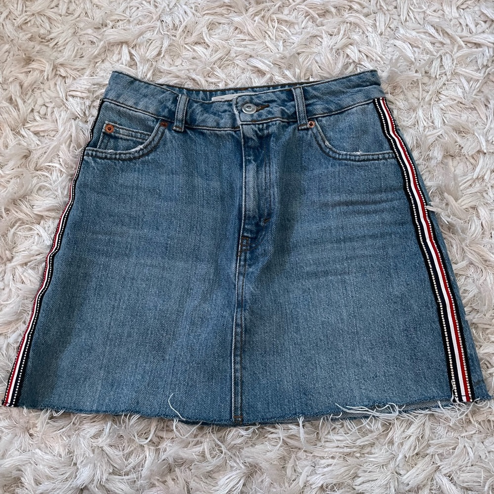 Topshop denim mini skirt